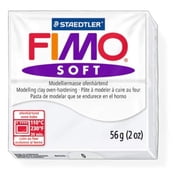 Staedtler Fimo Soft White 0 Oven Bake Modelling Clay Moulding Polymer Block Colour 56g 1 Pack