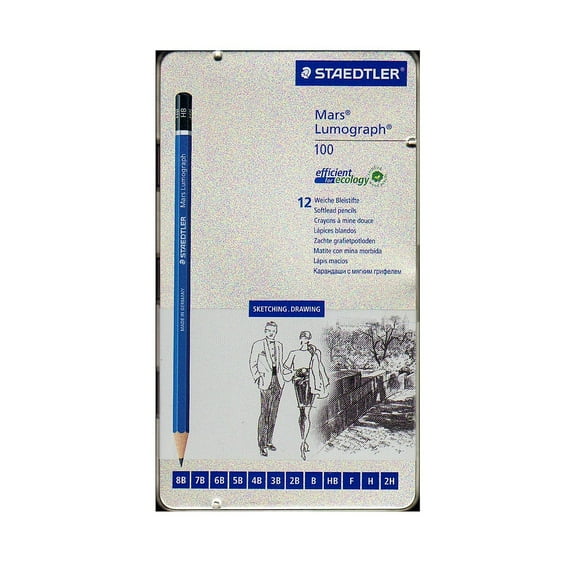 Staedtler Lumograph Pencil Set, 12-Pencils, Soft Degrees