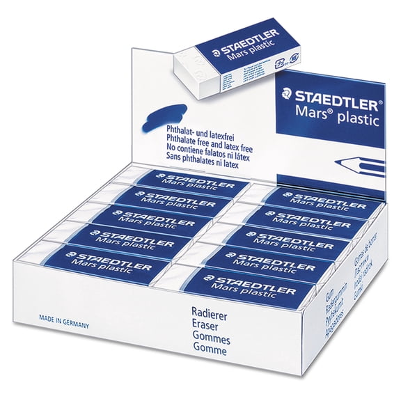 Staedtler Mars Eraser, White, Vinyl, 20 per Box