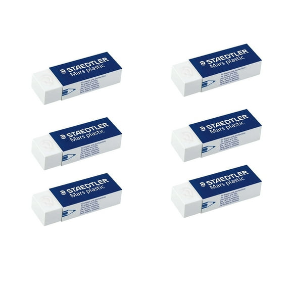STAEDTLER Mars Plastic Erasers, Premium Pencil & Pen Erasers, Assorted Colors, 6 Count