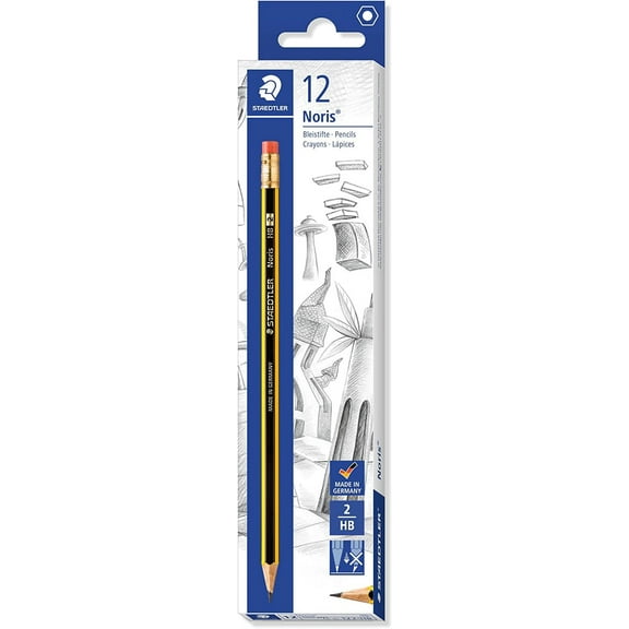Staedtler Noris 122-HB Pencils Rubber-Tipped HB (2) Degree - Box of 12