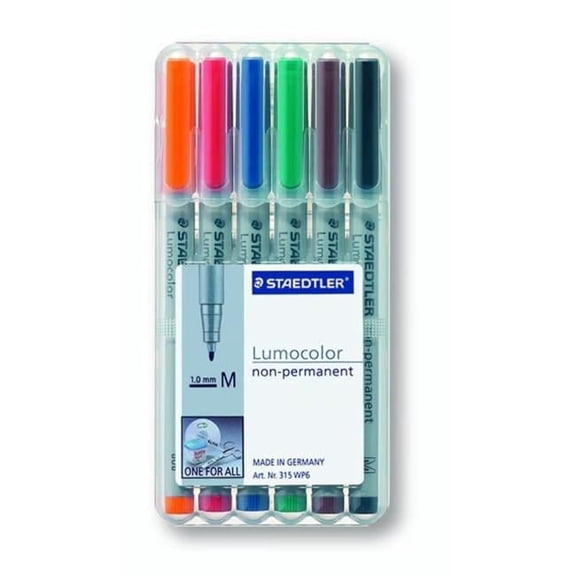 Staedtler ST 313 WP6 Overhead pen Lumocolor, S permanent 6 pieces