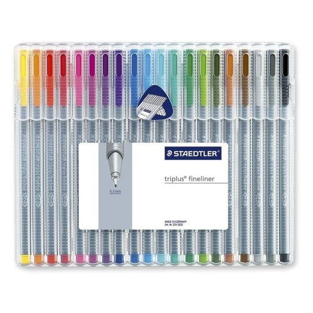 Staedtler Triplus Fineliner Pens 6 Color in Case, 0.3mm, Metal Clad Tip,  Assorted