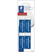 Staedtler, STD52650BK4, Mars Plastic Eraser, 4 / Pack, White