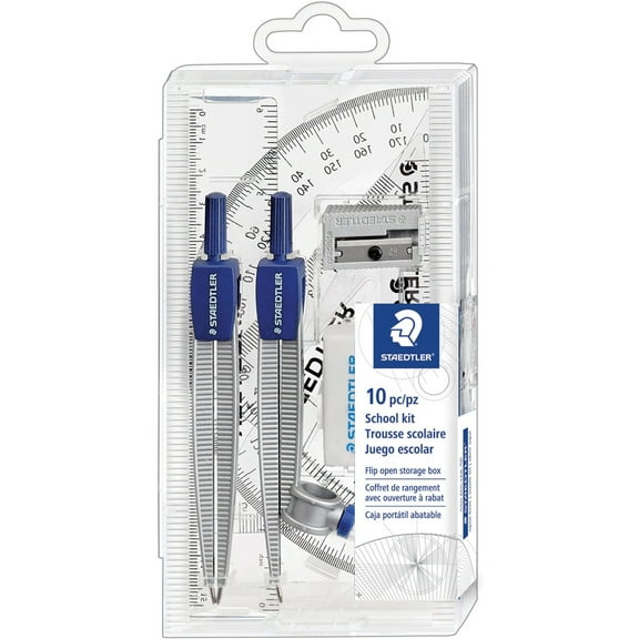 Staedtler, STD55060S3A6, 10-piece Math School Set, Blue,Silver