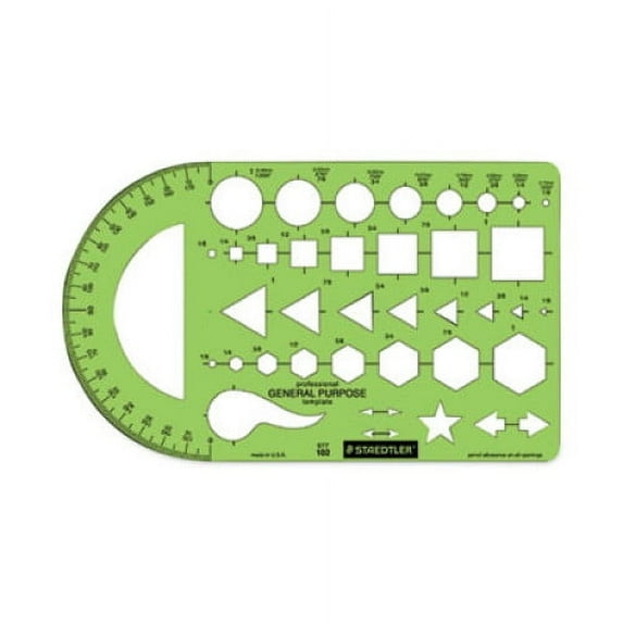 Staedtler Templates, 40 Geometric Shapes, 5.5 x 9.5, Green, Each
