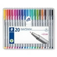 thumbnail image 1 of Staedtler Triplus Fineliner Pens, .3mm, Metal Clad Tip, 20-Pack, Assorted (334SB20BK), 1 of 3