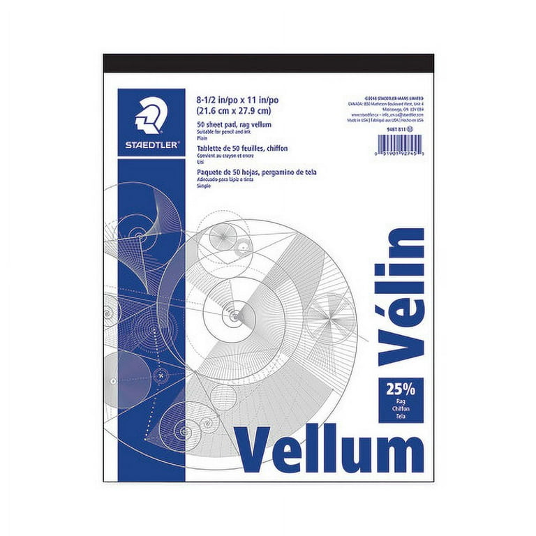 Vellum Tracing Paper, 8.5 x 11, White, 50/Pad Vellum Tracing Paper, 8.5 x 11, White, 50/Pad