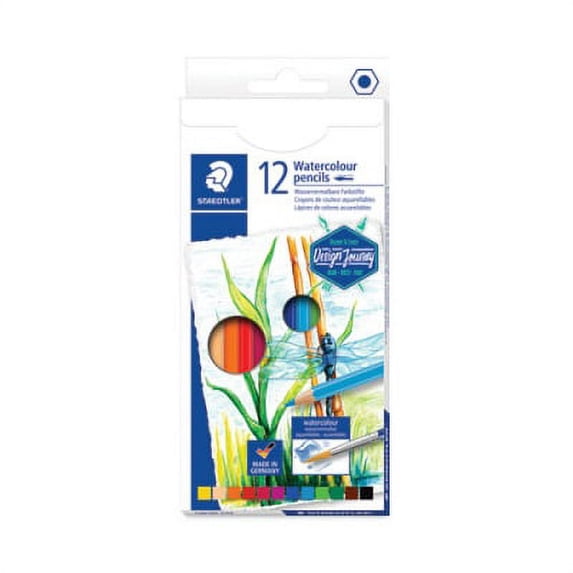 Staedtler Watercolor Pencils, 2.9 mm, HB , Assorted Lead and Barrel Colors, 12/Pack, Each