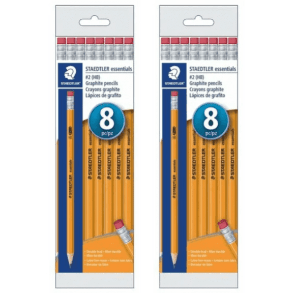 Staedtler Yellow Graphite Pencils Essentials HB #2 8-Count 2-pack