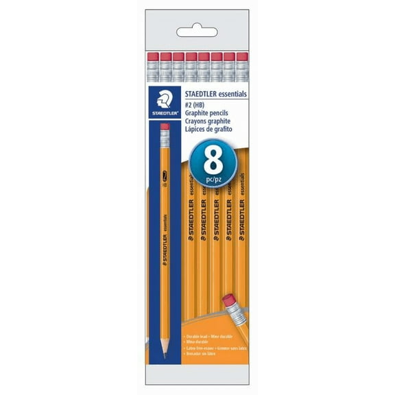 Staedtler Yellow Graphite Pencils Essentials HB #2 - 8 Pack