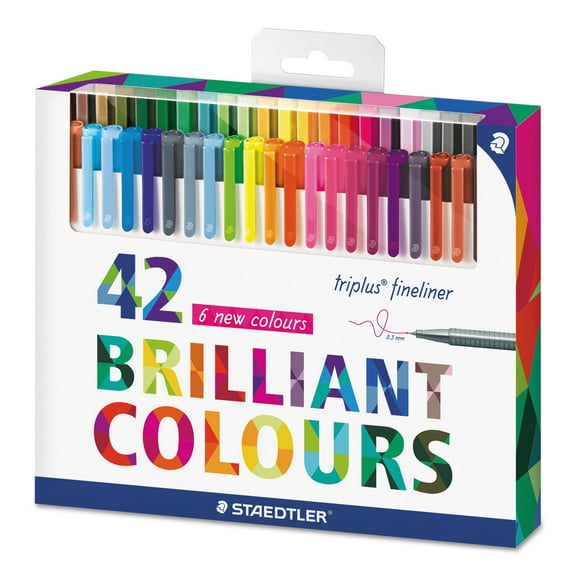 Staedtler triplus Fineliner Marker, Super Fine, Water-Based, 42 Color Set -STD334C42
