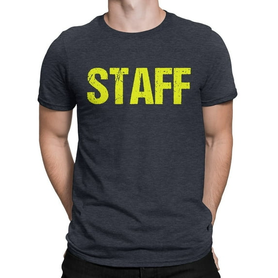 Staff Charcoal Tee Neon Screen Printed Front Back Event T Nyc Fact
