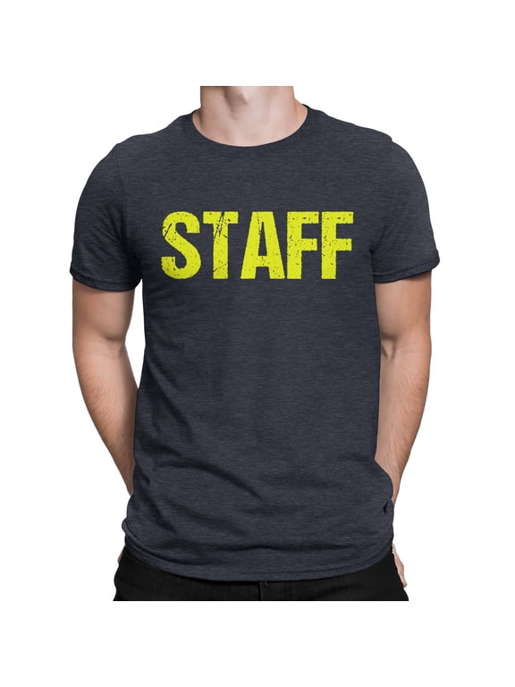 Staff Charcoal Tee Neon Screen Printed Front Back Event T Nyc Fact