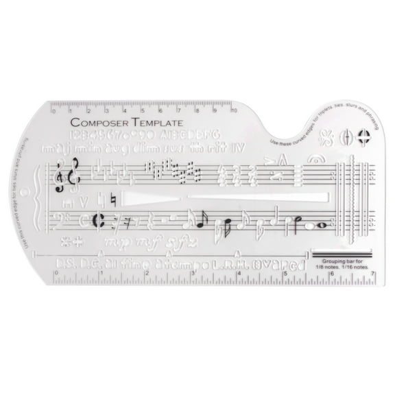 Staff Drawing Ruler Song Writer's Composing Template Stencil Composer Number Symbols Notation Manuscript Tool Easy Use