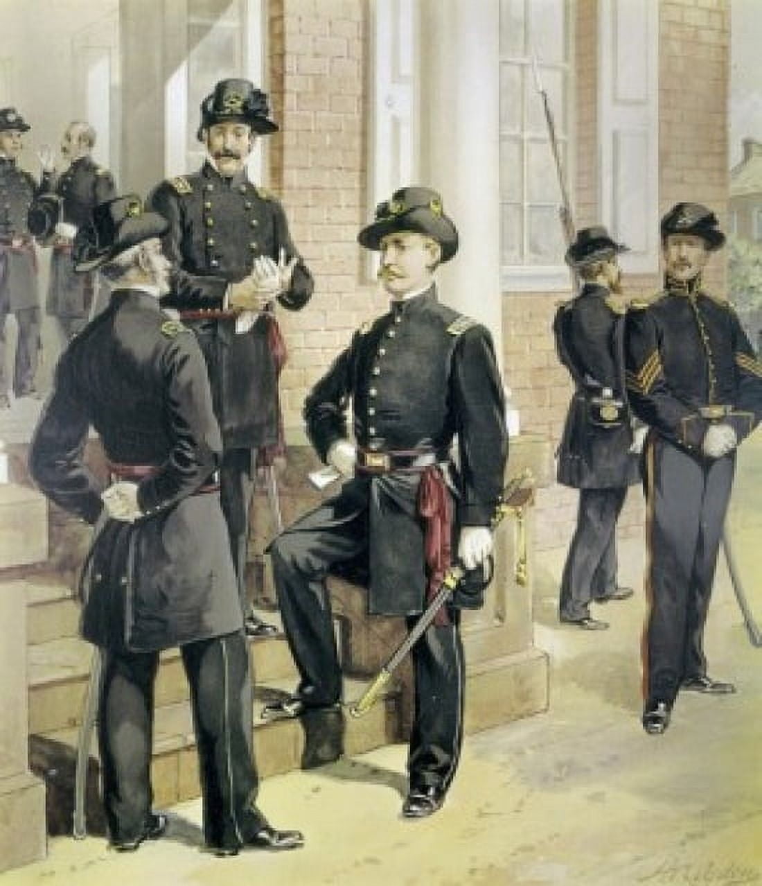 Staff Field-and-line Officers (1858-1861) Henry Alexander Ogden (1856-1936 American) Canvas Art - Henry Alexander Ogden (24 x 36)