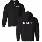 Staff Full Zip Hoodie Silkscreen Front & Back 13613 X-Large-Black
