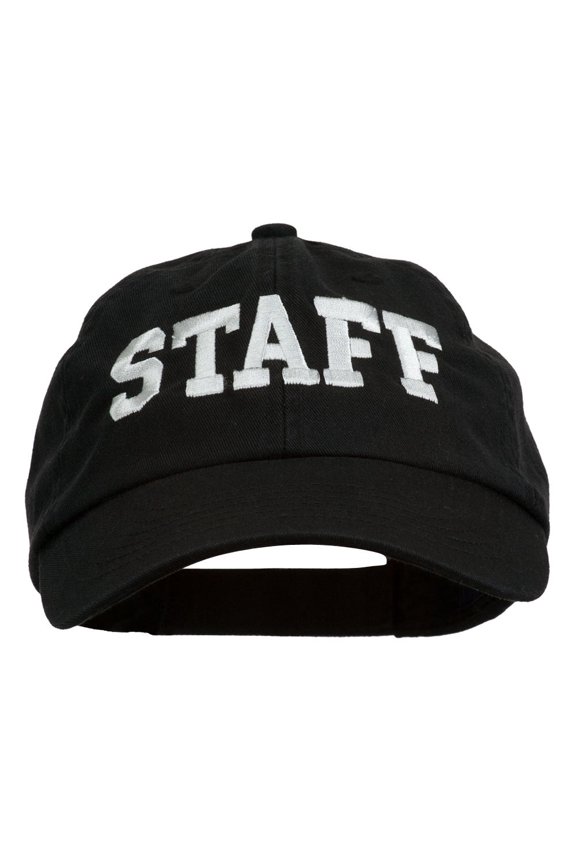 Staff Letter Embroidered Low Profile Washed Cap - Black OSFM