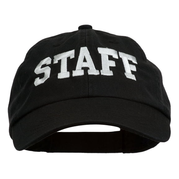Staff Letter Embroidered Low Profile Washed Cap - Black OSFM