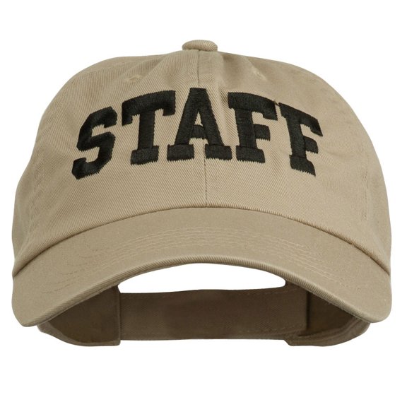Staff Letter Embroidered Low Profile Washed Cap - Khaki OSFM