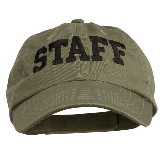 Staff Letter Embroidered Low Profile Washed Cap - Olive OSFM