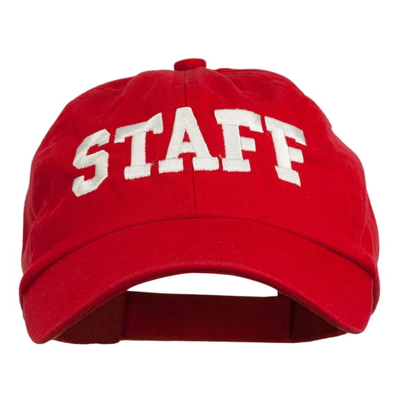 Staff Letter Embroidered Low Profile Washed Cap - Red OSFM