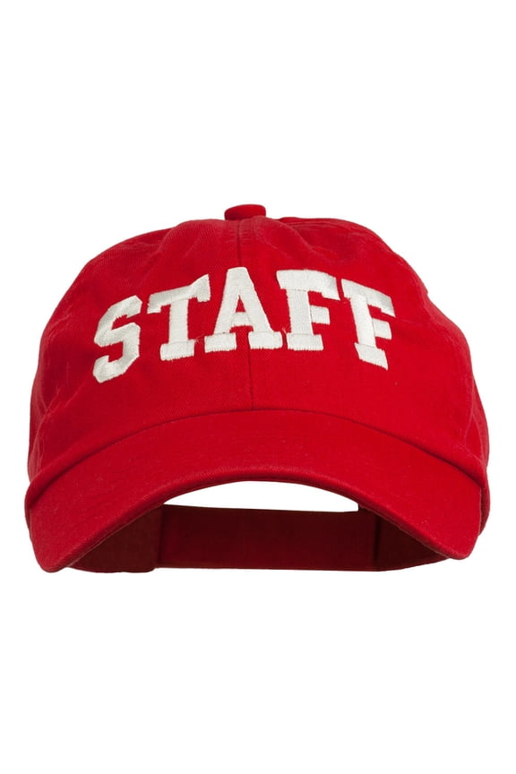 Staff Letter Embroidered Low Profile Washed Cap - Red OSFM