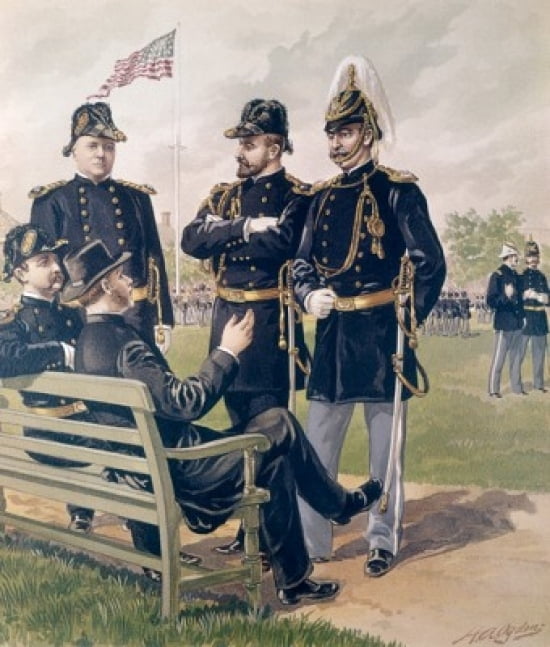 Staff & Line Officers (Full Dress) Chaplain 1888 Ogden Henry Alexander (1856-1936American) Canvas Art - Henry Alexander Ogden (24 x 36)