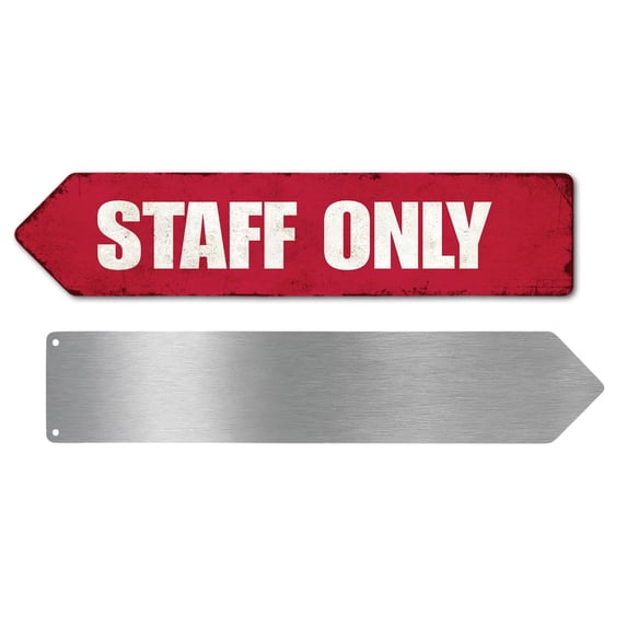 Staff Only Metal Sign by DC | Arrow Metal Directional Signage for ...
