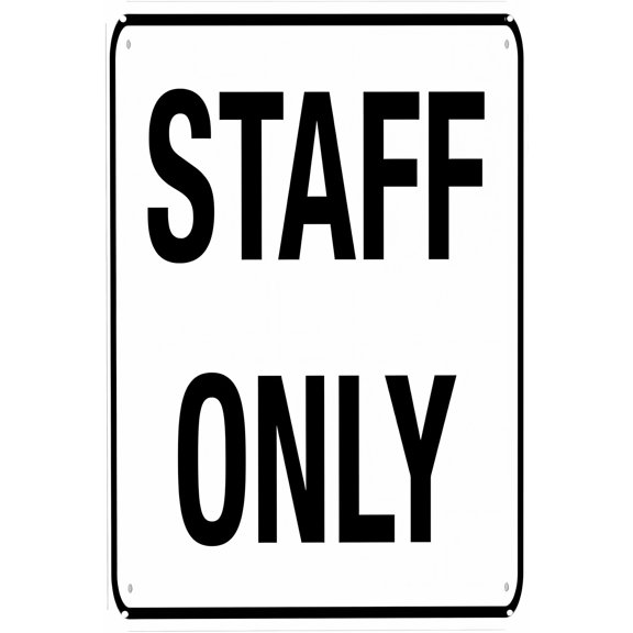 Staff Only Sign - 8"x12" Vintage Metal Warning Sign, Staff-Only Decor for Home Farm Bar Coffee Shop Club Office