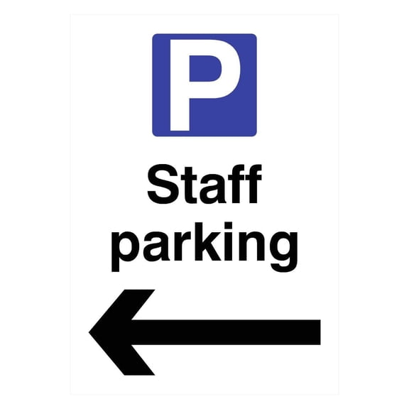 Staff Parking Left Arrow P Sign Parking Signs & Permits Metal Sign - Caution Safety Warning Security Signs Indoor & Outdoor (Aluminum) Size: 8 x 12 inch