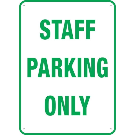 Staff Parking Only Sign 12 X 8 Inch Metal Sign, Rustproof Aluminum, Multicolor