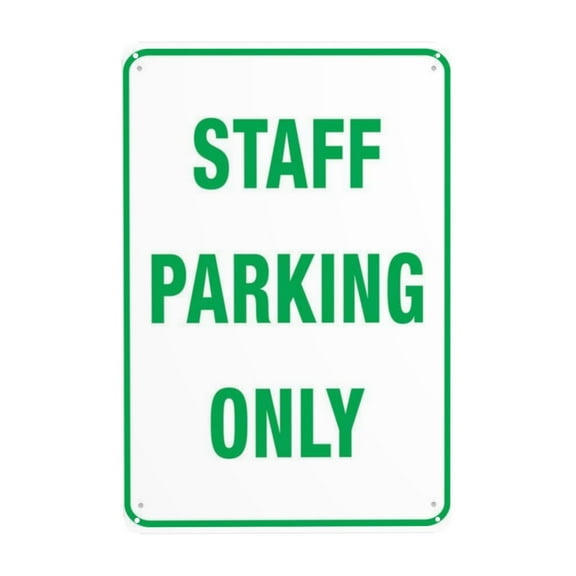 Staff Parking Only Tin Sign Warning Metal Sign Vintage Sign Wall Decor for Home Farm Bar Coffee Shop Club Decoration 8x12 Inch