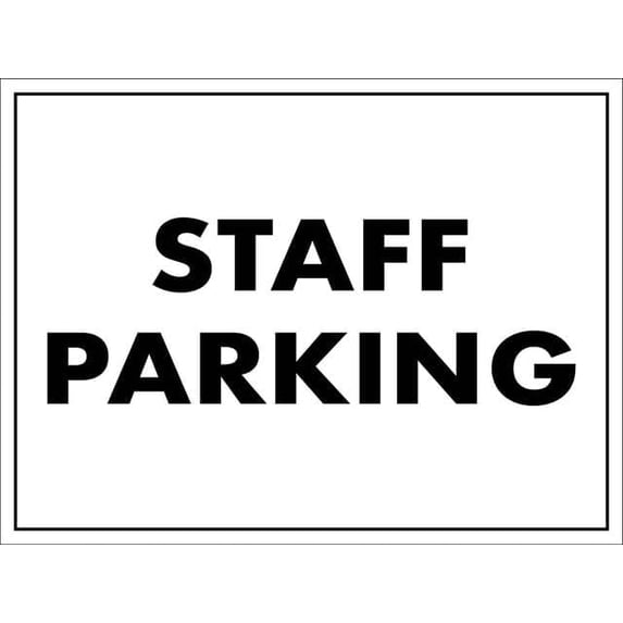 Staff Parking Retro Vintage 8"x12" Metal Tin Sign - Wall Decor for Home Kitchen, Bar, Pub & Restaurant