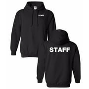 Staff Pullover Hoodie Silkscreen Front & Back Logo 13649 X-Large-Black