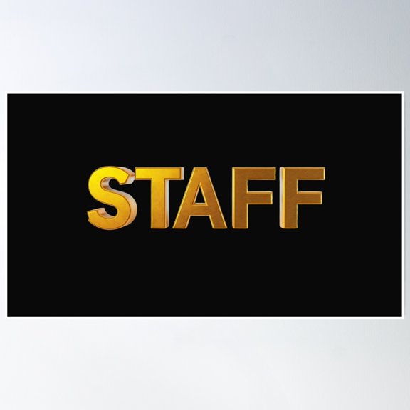 Staff Typography Bold Golden Poster Wall Art, Modern Wall Decor, 16x24 UNFRAMED