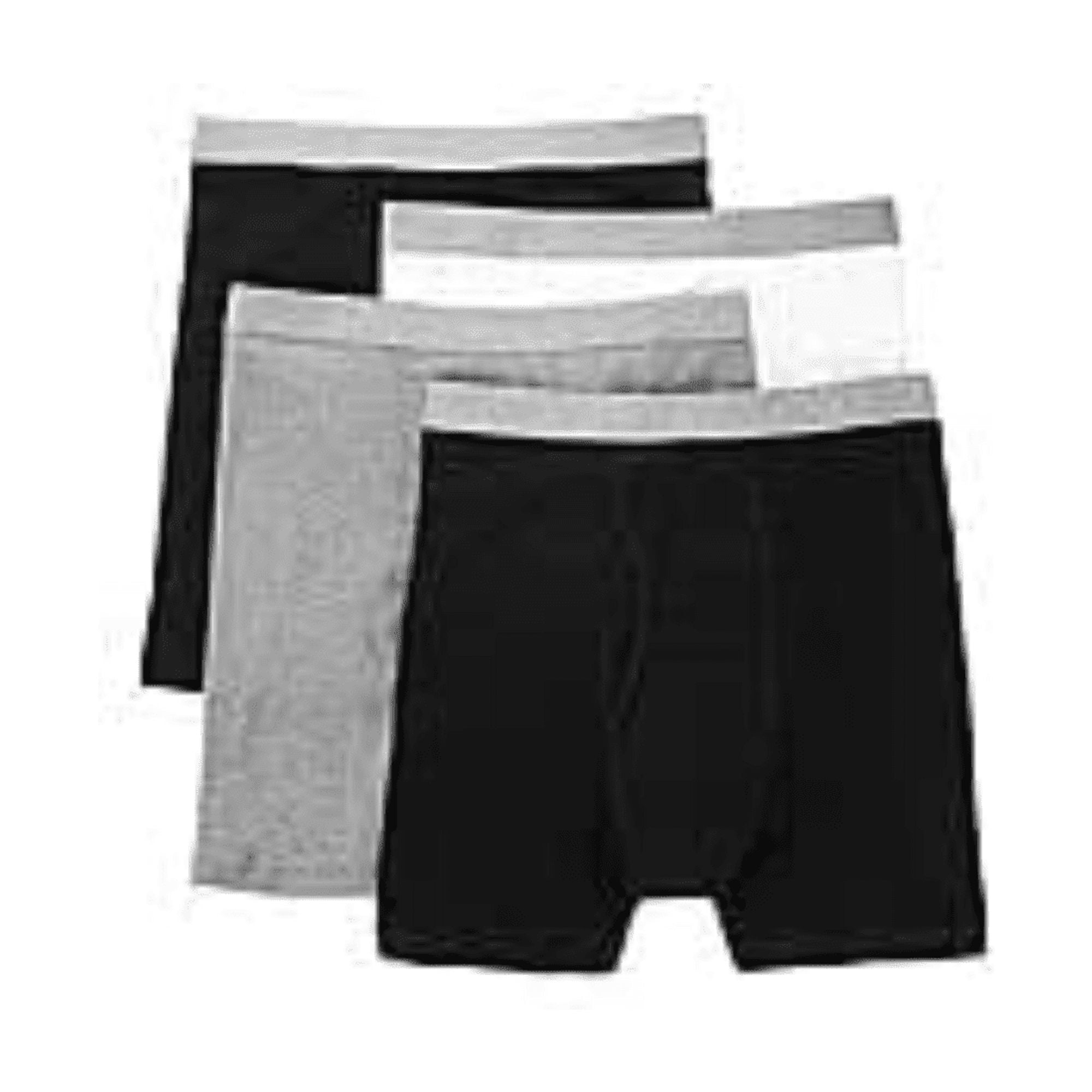 Stafford 4 Pack Boxer Briefs 100% Cotton Size Large, Black Grey for Mens