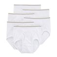 thumbnail image 2 of Stafford 4-Pack 100% Cotton Full-Cut Briefs - Comfort Fit White Underwear For Men (Size 40) 2 of 6