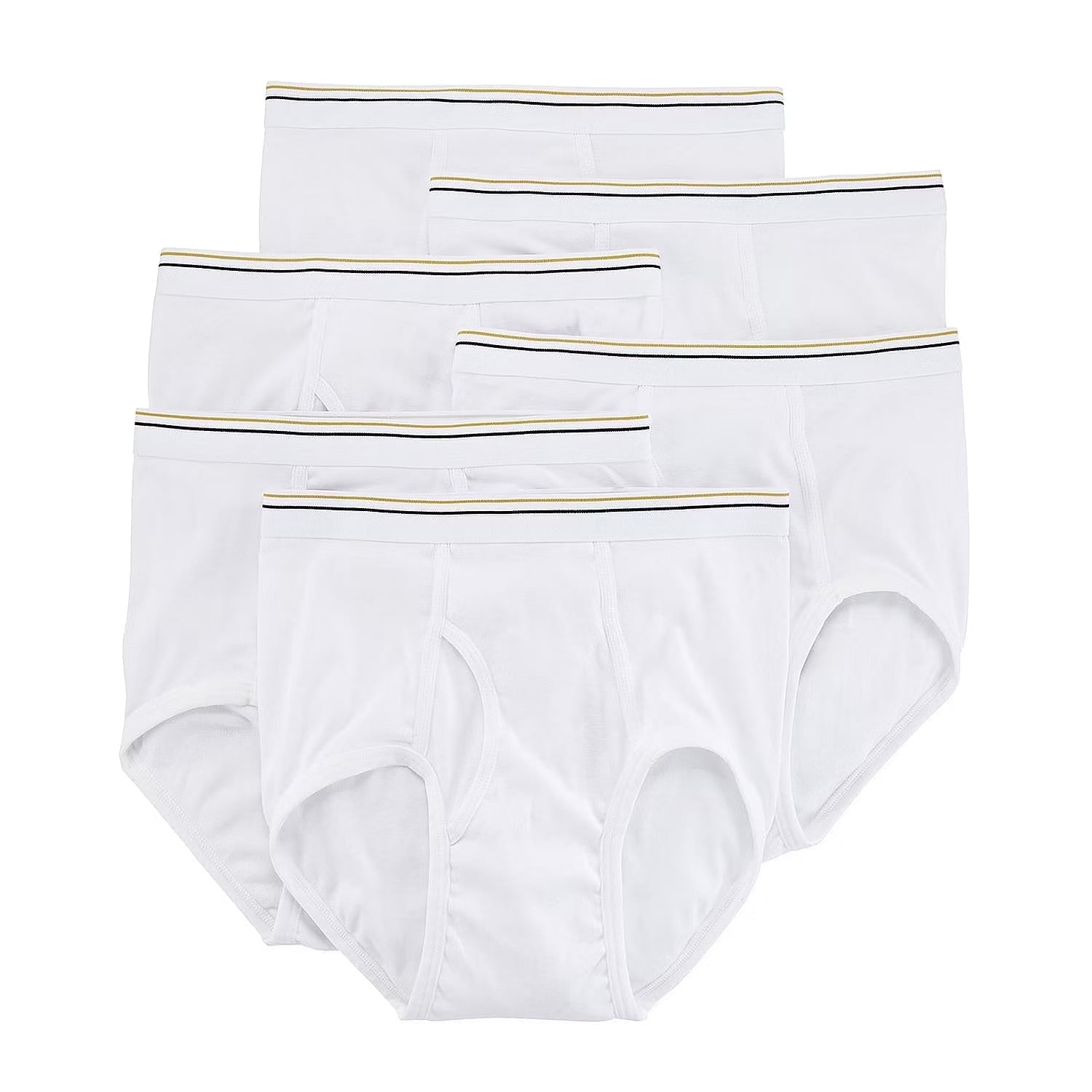 Stafford 6 Pair Blended Cotton Full-Cut White Briefs - Size 36