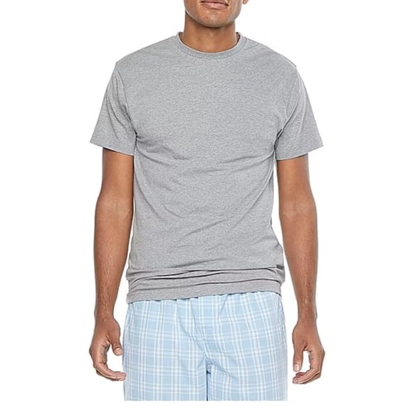 Stafford Dry + Cool Breathable Mesh Mens 4 Pack Short Sleeve Crew Neck Moisture Wicking T-Shirt Tall Black/Gray
