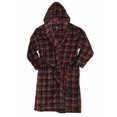 thumbnail image 1 of Stafford Mens Plush Red & Green Plaid Robe Hoodie Housecoat Bath Robe Big & Tall, 1 of 1