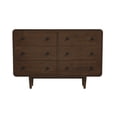 thumbnail image 1 of Stafford Modern Bedroom 6 Drawers Dressers in Solid Wood Walnut Brown, 1 of 6