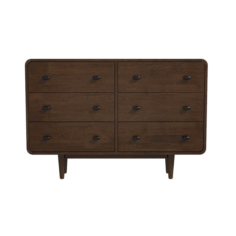 beckford walnut brown finish 6 drawer wood dresser Stafford Modern Bedroom Drawers Dressers in Solid boho lange kleid mit spitze