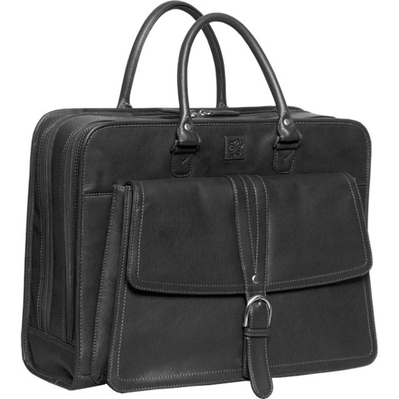 Stafford Rolling Leather Laptop Tote 17.3