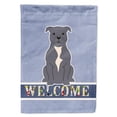 thumbnail image 1 of Staffordshire Bull Terrier Blue Welcome Flag Canvas House Size, 1 of 1