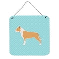 thumbnail image 1 of Staffordshire Bull Terrier Checkerboard Blue Wall or Door Hanging Prints, 1 of 1