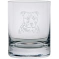 thumbnail image 1 of Staffordshire Bull Terrier Dog Themed Etched All Purpose 10.25oz Rocks Glass, 1 of 1