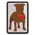 thumbnail image 1 of Staffordshire Bull Terrier Dog with Heart Applique Multi-Color Embroidered Iron-On Patch - 2.5 Inch Small, 1 of 5