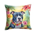thumbnail image 1 of Staffordshire Bull Terrier Luau Throw Pillow 14 in x 14 in, 1 of 5