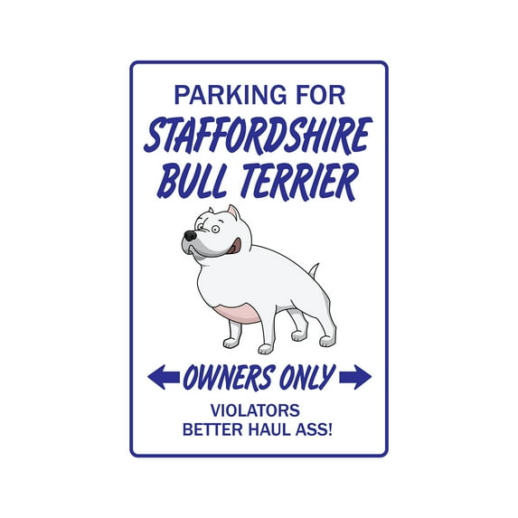Staffordshire Bull Terrier Novelty Aluminum Sign | Indoor/Outdoor | Funny Home Décor for Garages, Living Rooms, Bedroom, Offices | SignMission Dog Pet Gift Breed Groom Puppy Animal Sign